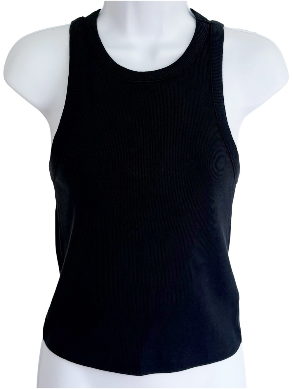 ABERCROMBIE & FITCH A&F Essentials Black Ribbed Fitted Tank Top M NWT Minimalist